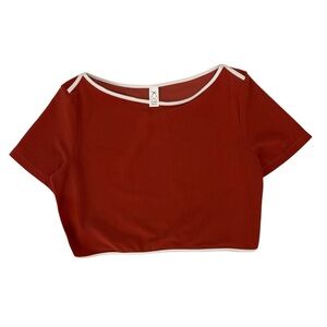 GNASH/Free People Towelling Bateau Swim Tee in Rouge/White Size XL. NWT